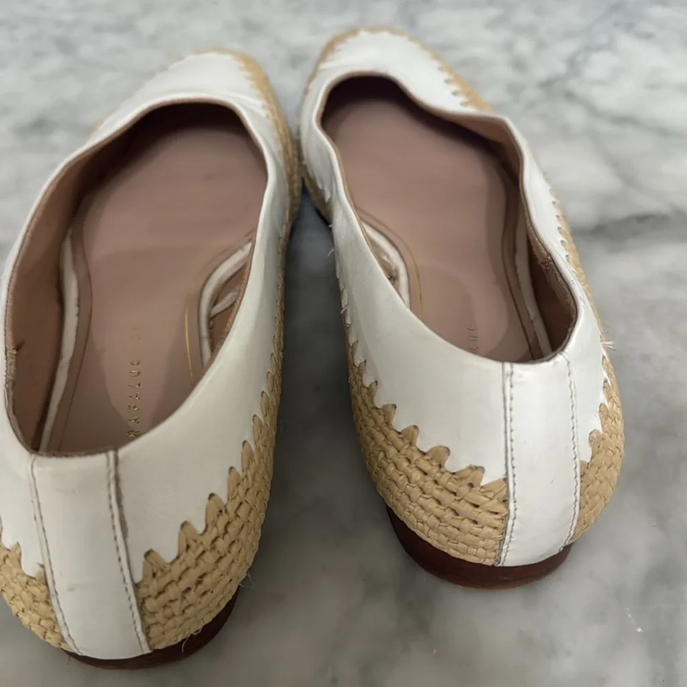 White and tan woven Zara sip on - Picture 2 of 4